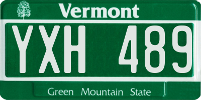 VT license plate YXH489