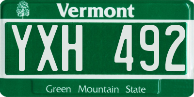VT license plate YXH492
