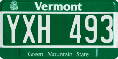 VT license plate YXH493