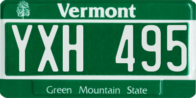 VT license plate YXH495