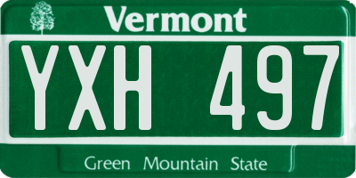 VT license plate YXH497