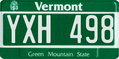 VT license plate YXH498