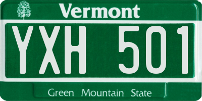 VT license plate YXH501