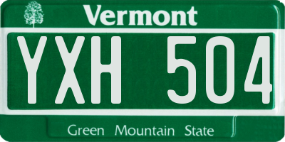 VT license plate YXH504