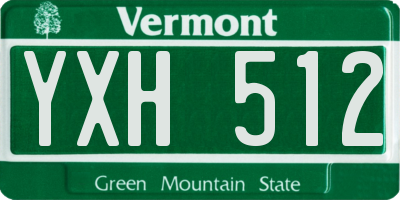 VT license plate YXH512