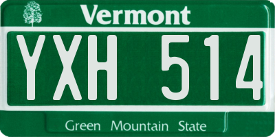 VT license plate YXH514