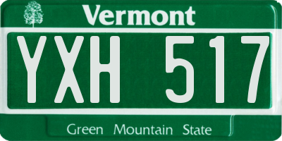 VT license plate YXH517