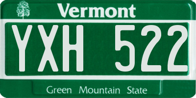 VT license plate YXH522