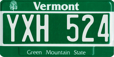 VT license plate YXH524
