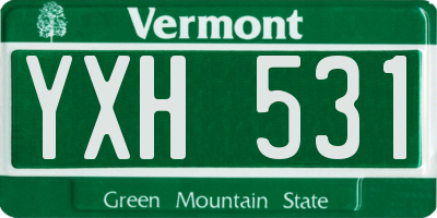 VT license plate YXH531