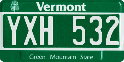 VT license plate YXH532