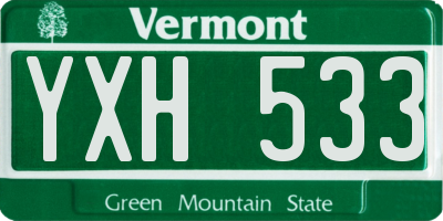 VT license plate YXH533