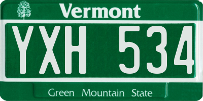VT license plate YXH534