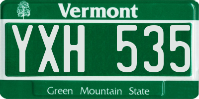 VT license plate YXH535
