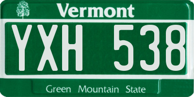 VT license plate YXH538