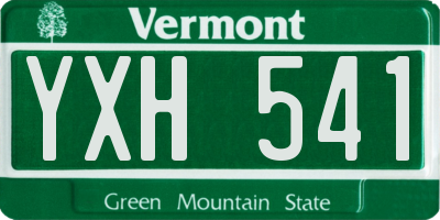 VT license plate YXH541