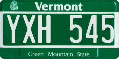 VT license plate YXH545