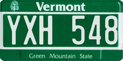 VT license plate YXH548
