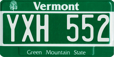 VT license plate YXH552