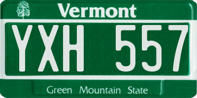 VT license plate YXH557