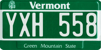 VT license plate YXH558