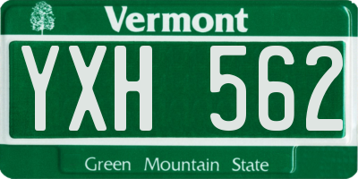 VT license plate YXH562