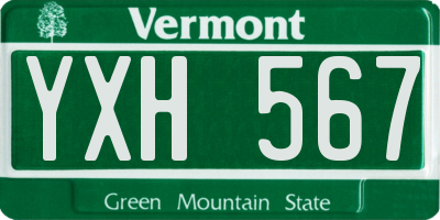 VT license plate YXH567