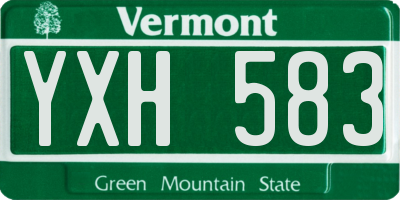 VT license plate YXH583