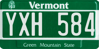 VT license plate YXH584