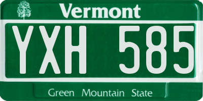 VT license plate YXH585