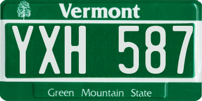 VT license plate YXH587