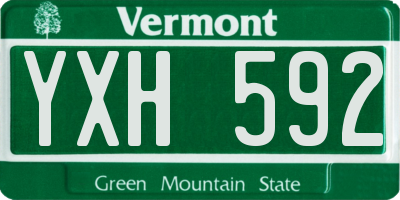 VT license plate YXH592