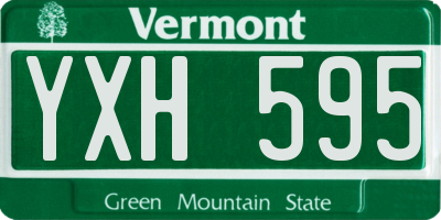 VT license plate YXH595