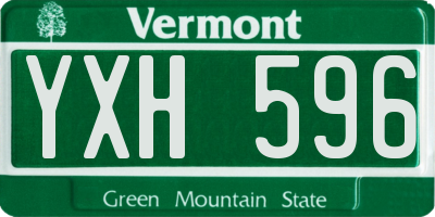 VT license plate YXH596