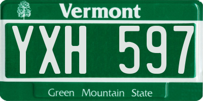 VT license plate YXH597