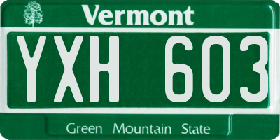 VT license plate YXH603