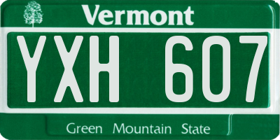 VT license plate YXH607