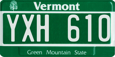 VT license plate YXH610