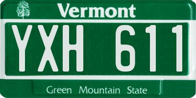 VT license plate YXH611