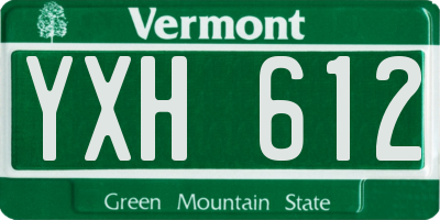 VT license plate YXH612
