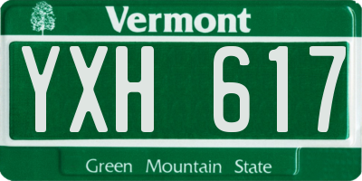 VT license plate YXH617