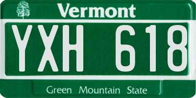 VT license plate YXH618