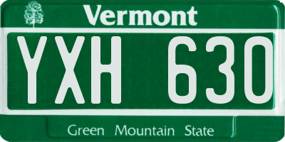 VT license plate YXH630