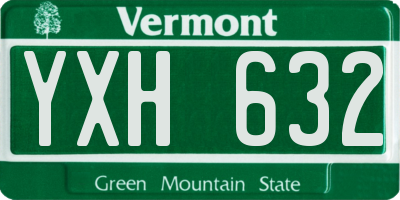 VT license plate YXH632