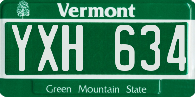 VT license plate YXH634