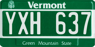 VT license plate YXH637