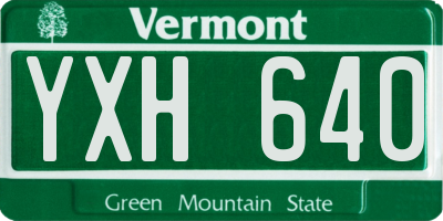 VT license plate YXH640