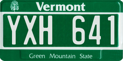 VT license plate YXH641