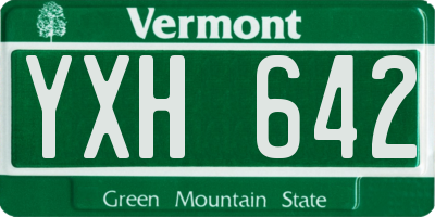 VT license plate YXH642