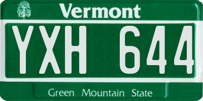 VT license plate YXH644